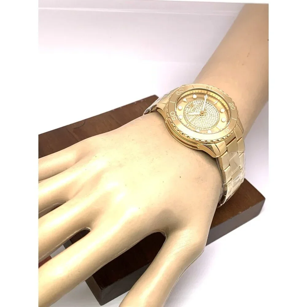 Michael Kors Women's Watch MK6911 Runway Quartz Crystals Gold Tone Steel 40mm